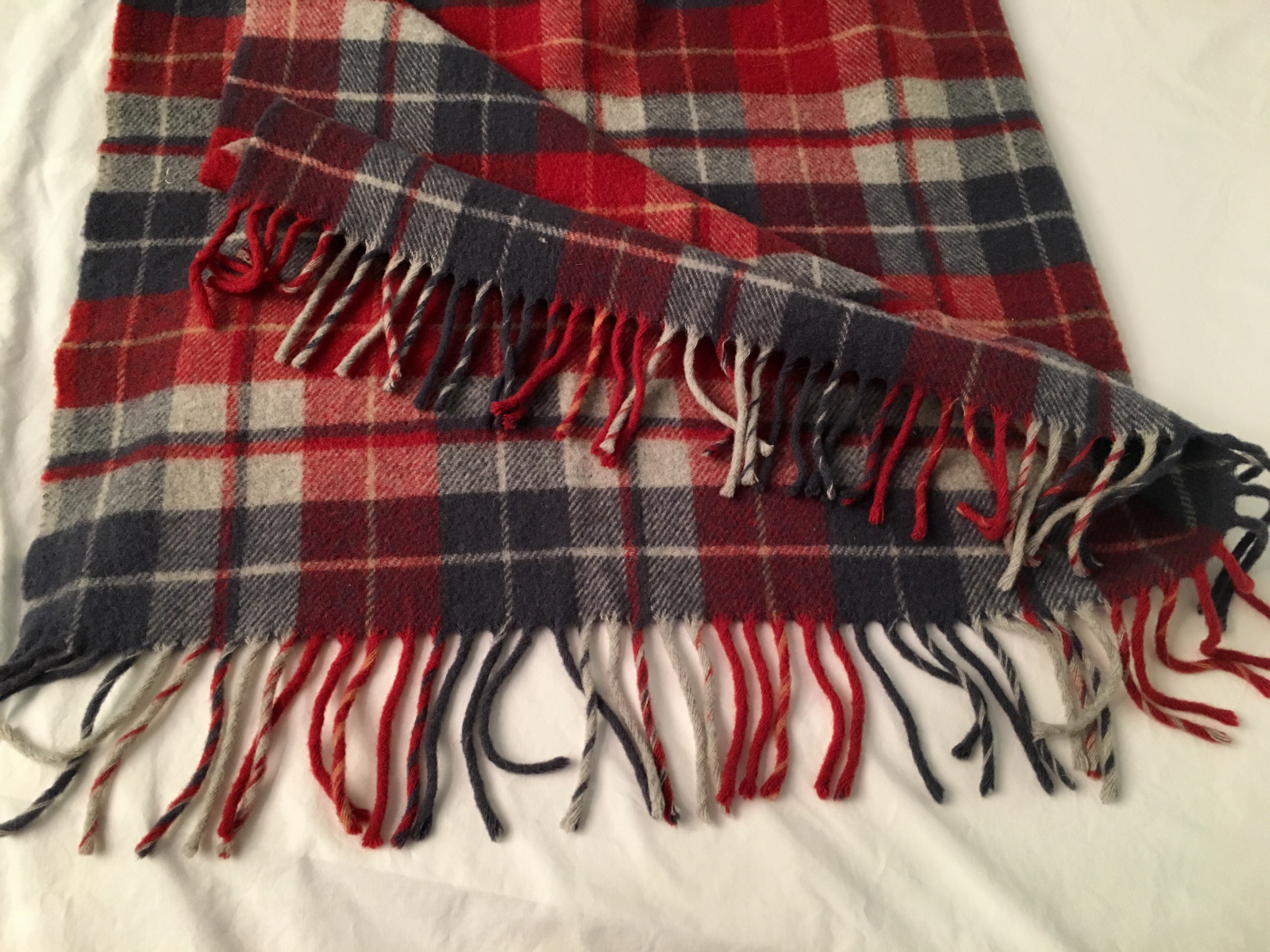 Vintage Pendleton 100% Virgin Wool Plaid Stadium Camp Blanket Throw