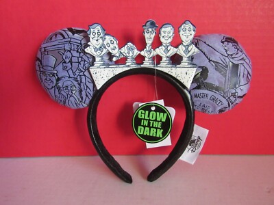 Disney Haunted Mansion Headband Mickey Ears Singing Busts ''Grim Grinning Ghosts''