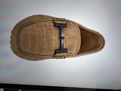 Authentic Tod's Men's US 8.5 Doppia T Fine City Gommino Shoes Loafers Beige