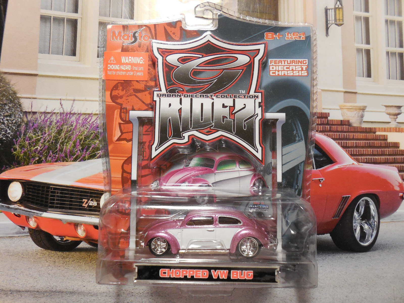 G Ridez Urban Diecast Chopped VW Bug PINK SLAMMED 1:64