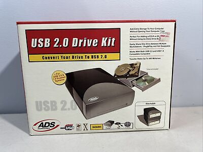 ADS Technology USB 2.0 External Hard Drive Kit USBX-804 480Mbps Sealed New NOS