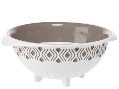 Stefanplast Tosca Colander, Polypropylene, Dove Gray, 28 Cm White