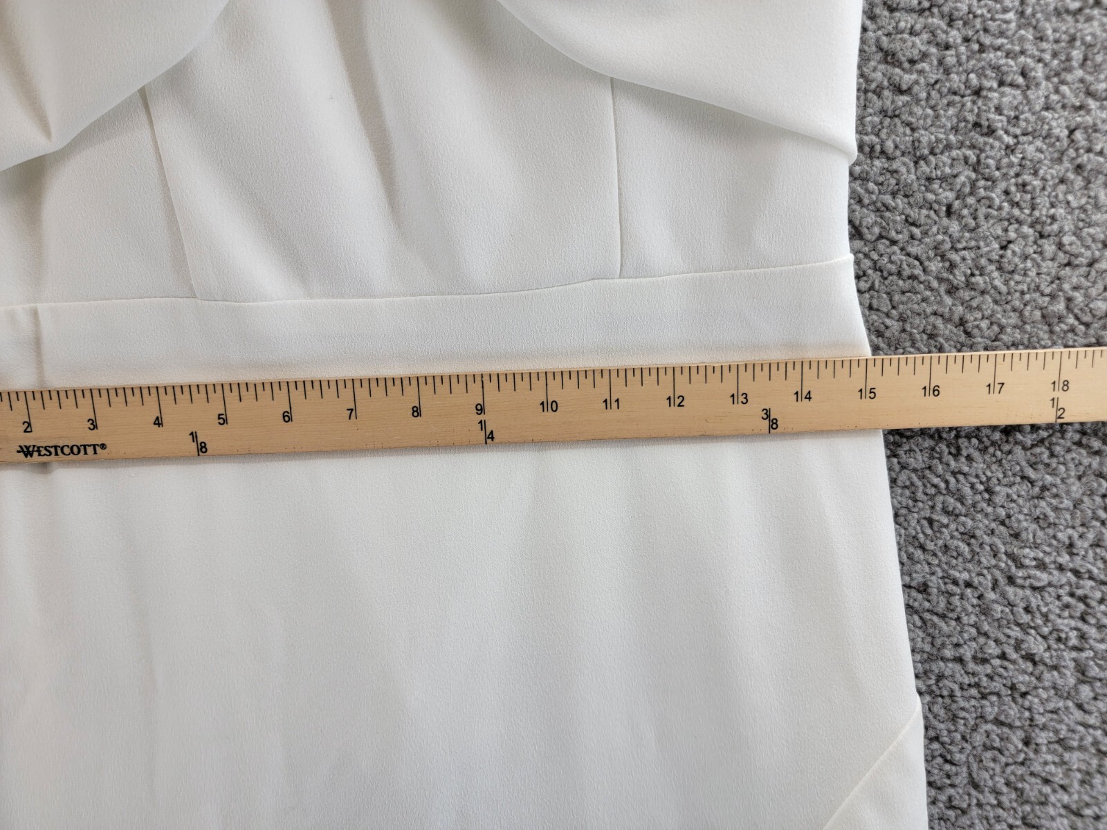AQUA Scuba Strapless Bow Front Gown Women's 10 White Sweetheart Neck Back Zip - Picture 6 of 17