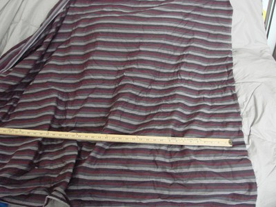 Vintage 60s Fabric STRIPES Cotton Blend Maroon Purple 44