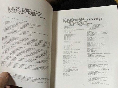 rare 1984 San Francisco Folk Music Directory book 40 pages