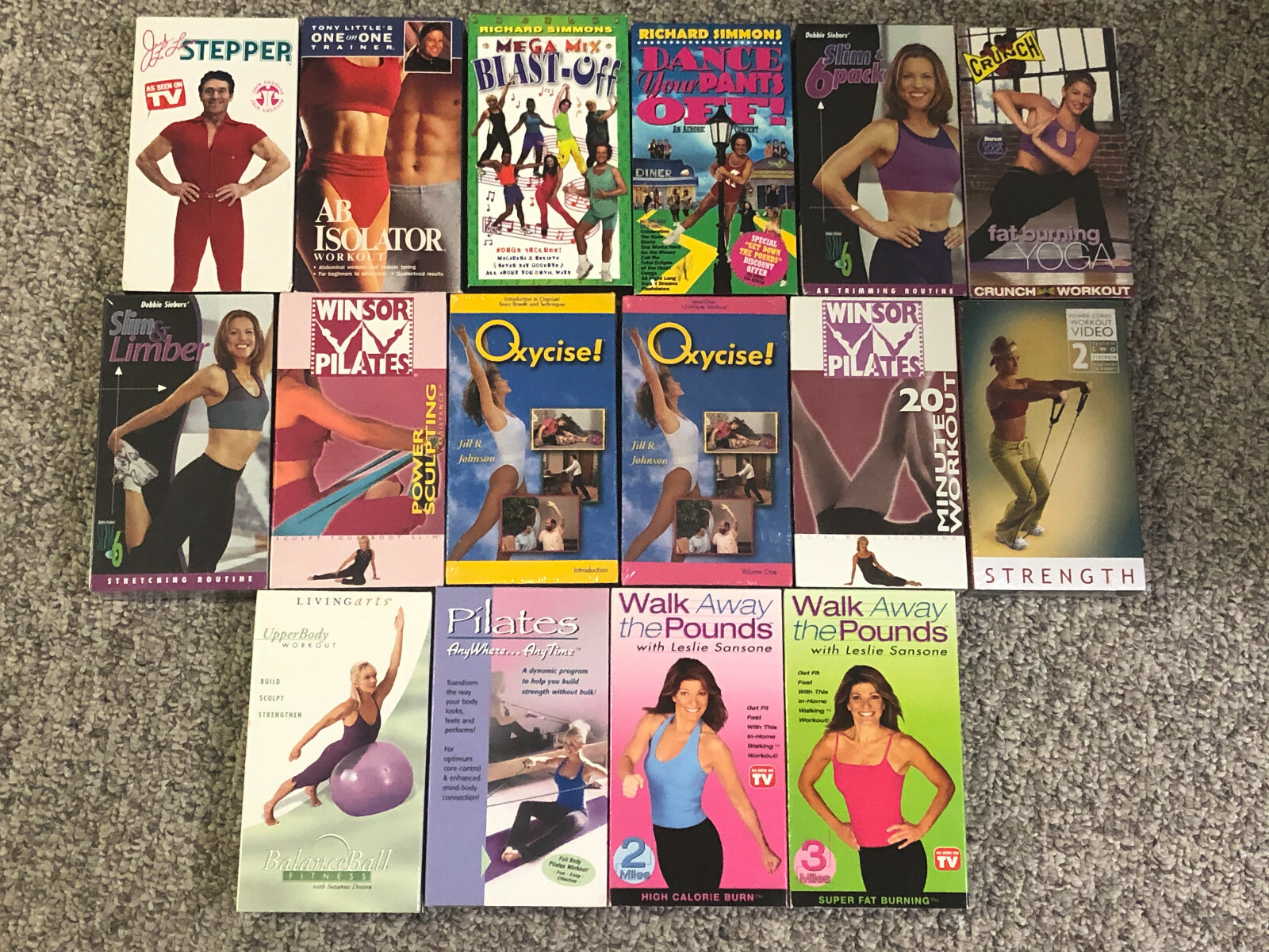Lot 6 VHS Yoga/Pilates Stretch Exercise used tested mold