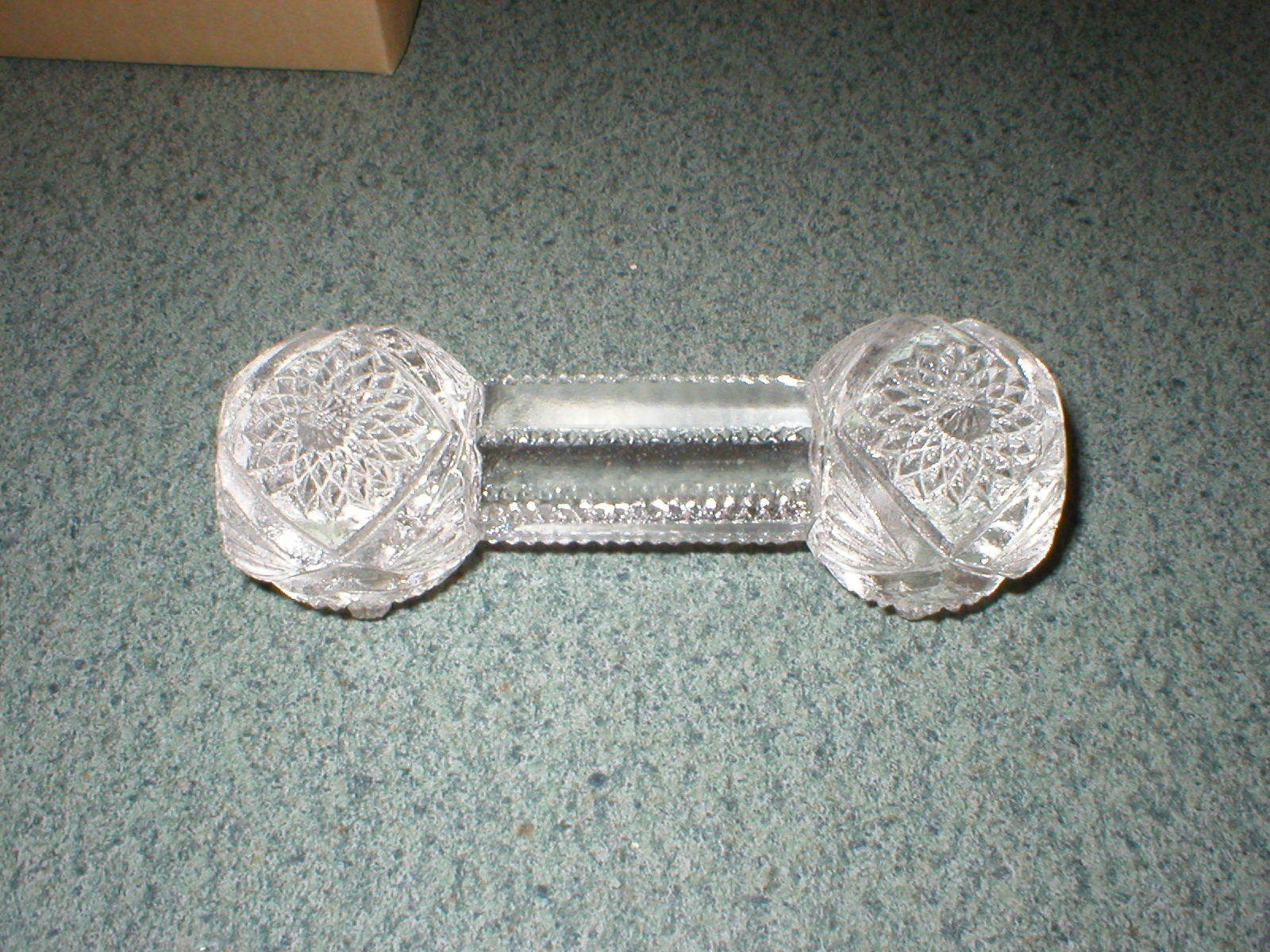 4 Vintage Cut Crystal Glass Knife Rest Star Pattern AA Importing Company USA