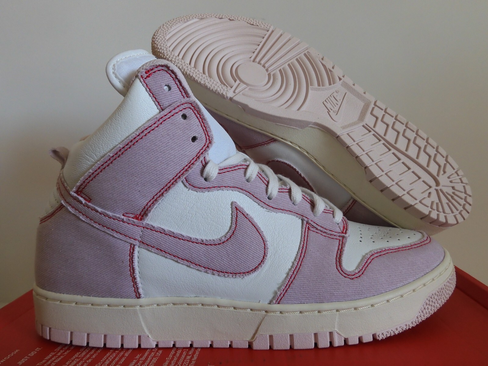 NIKE★DUNK HIGH 1985★SUMMIT WHITE/BARELY ROSE DENIM Nike Dunk High 1985 Barely Rose / Summit White Denim Men's