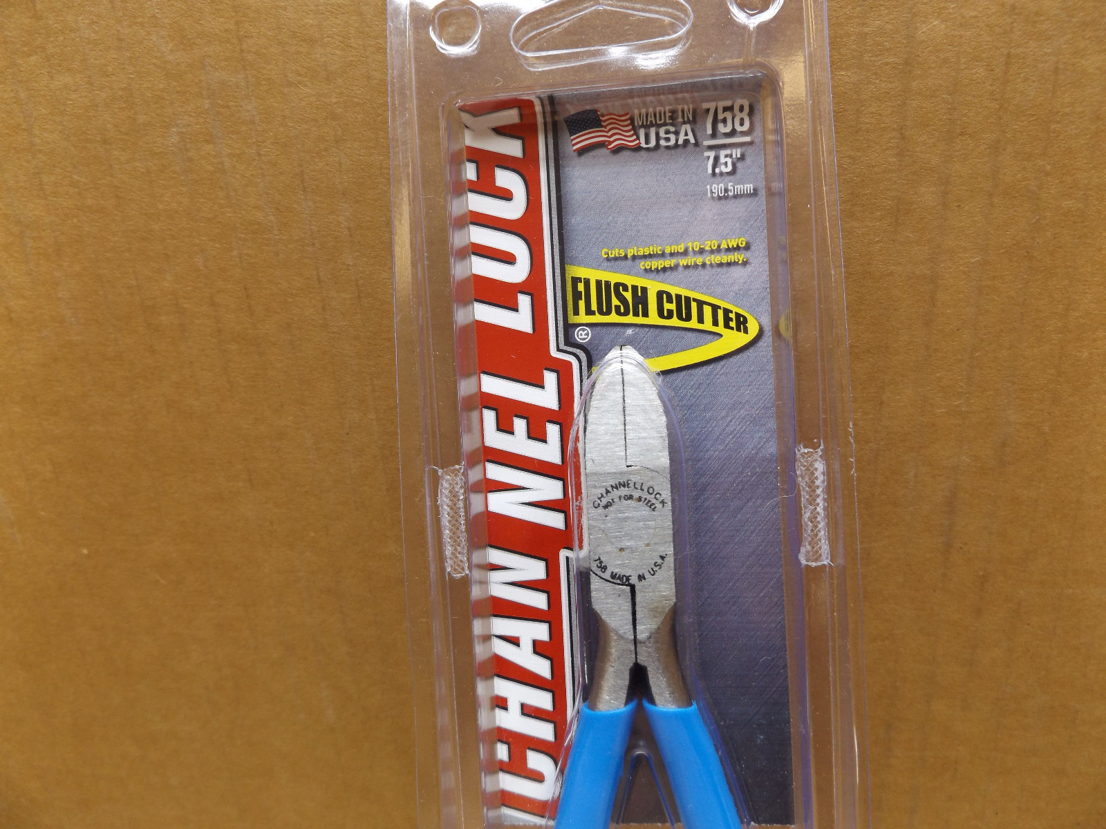 Channellock  758 Diagonal Flush Cutter Long Reach Pliers 10-20 AWG USA  **NEW**
