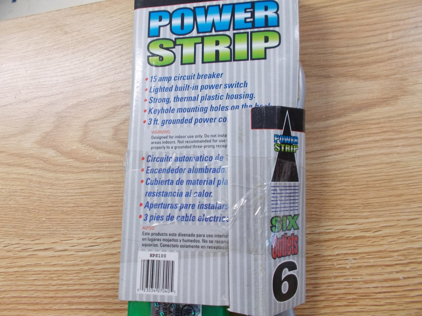 Homemaster 6 Outlet Power Strip with 15 Amp Reset NIP
