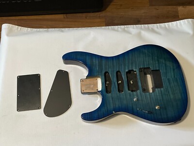 2000's Made in Japan Jackson DK2 Lefty Dinky Blue Flame Guitar Body Floyd Ready