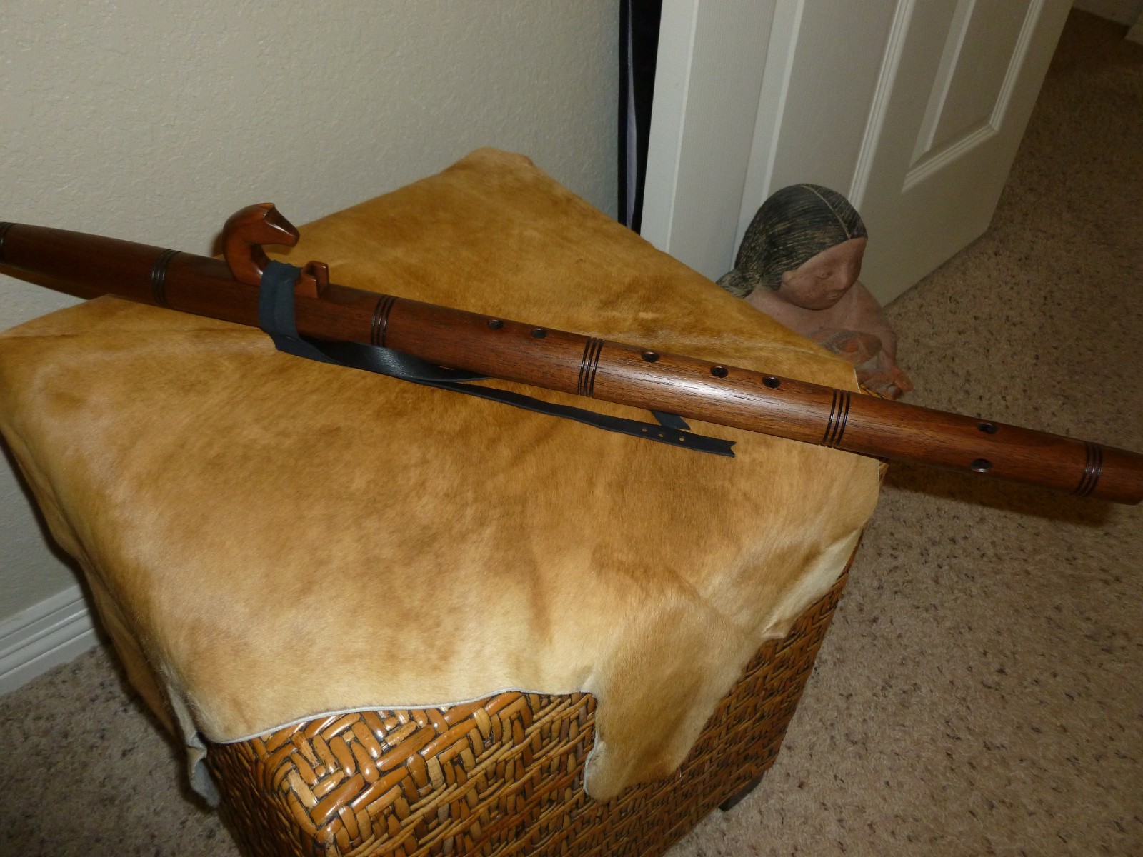Native American Style Flute,  Solid Black Walnut in G