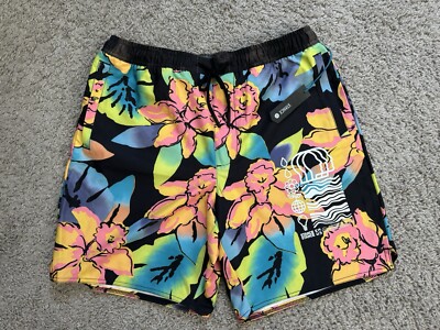 Stance Complex Shorts 7'' Floral Print Workout Stretch Men's Size Large (NWT)