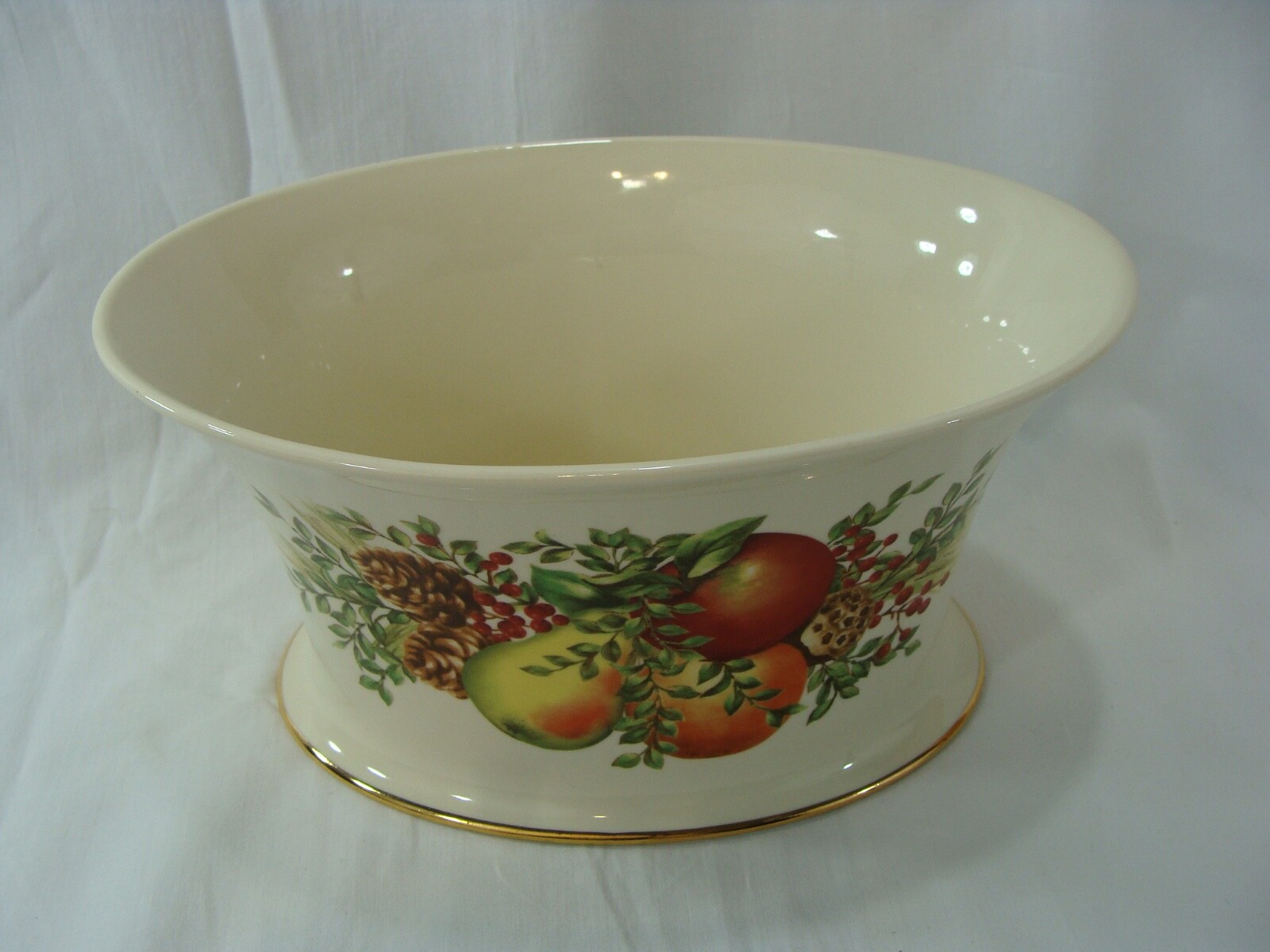 LENOX WILLIAMSBURG Boxwood and Pine Oval Centerpiece Cachepot Bowl Excellent