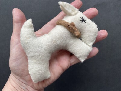 AMICA, Large Felt Dog Brooch, SCOTTIE , SCHNAUZER, White, FAIR TRADE, Pooch, Pet