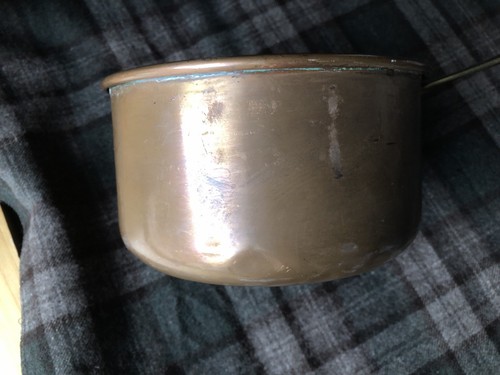 old logo REVERE copper brass tin ROME NY 2 qt sauce pan saucier Rare USA