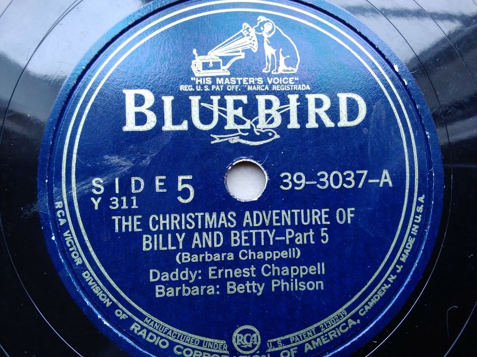 Ernest Chappell 78rpm Single 10-inch Bluebird Records #39