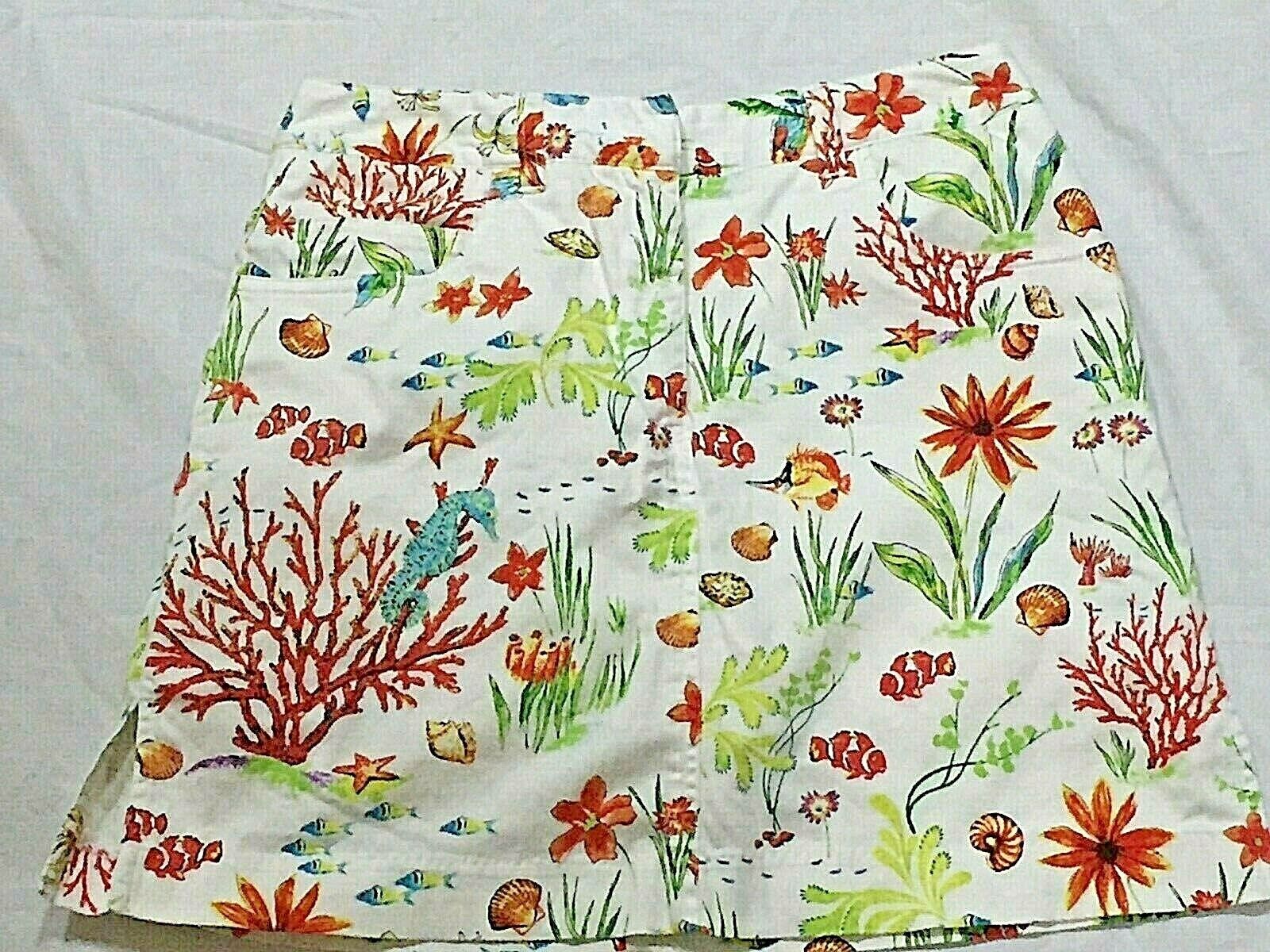 Bamboo Traders Womens size 4P A-Line Skort Tropical Sea Life Bamboo Traders Womens size 4P A-Line Skort Tropical Sea Life