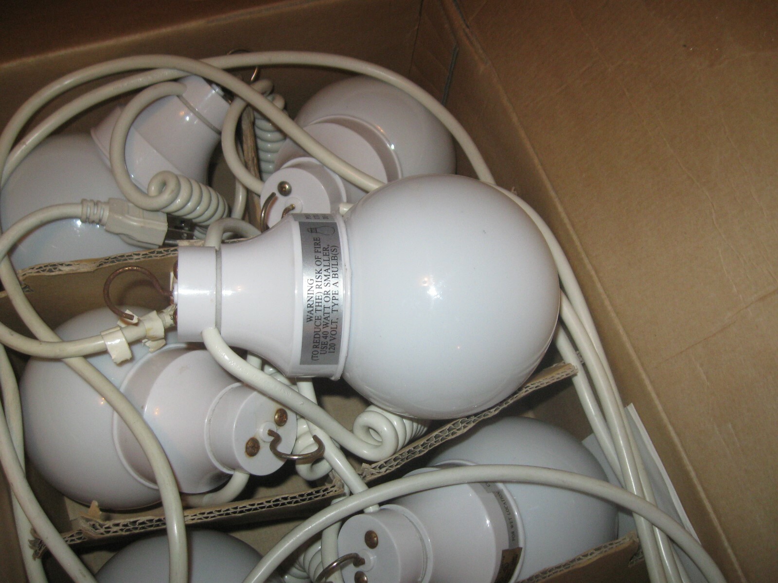 GAZEBO Lights Party Porch Awning String Ligths Large Globe white POLYMER STYLE
