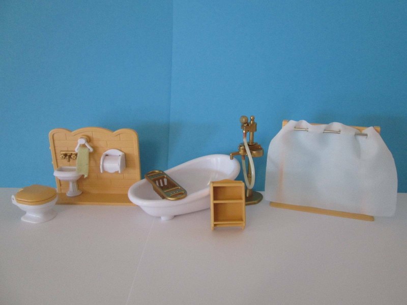 sylvanian families bathroom furniture set