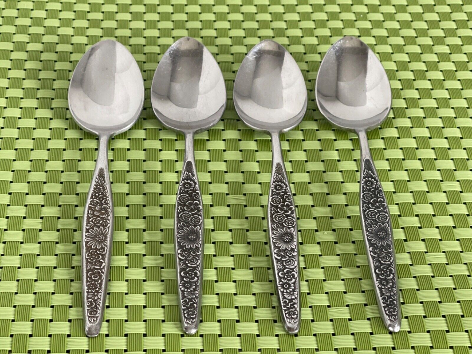 Interpur JARDINERA Stainless 4 Teaspoons Glossy Floral Japan Interpur JARDINERA Stainless 4 Teaspoons Glossy Floral Japan