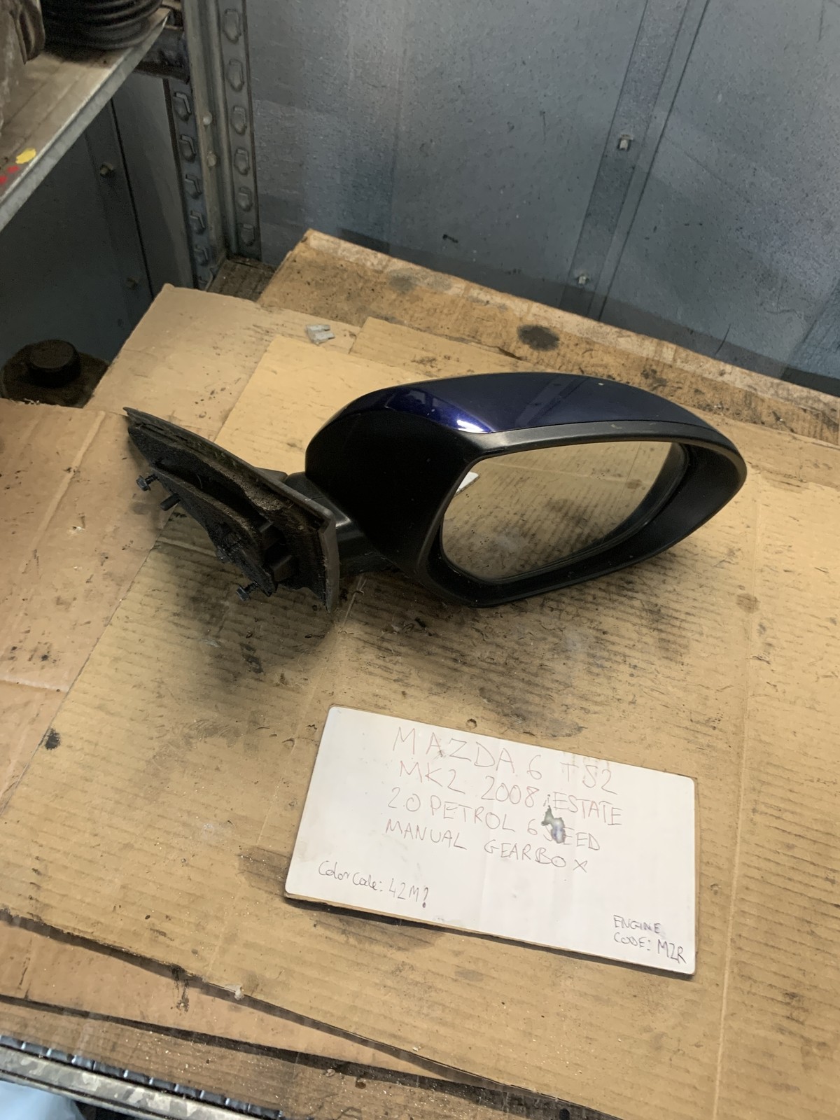 MAZDA 6 TS2 MK2 2008 2.0 P OFFSIDE DRIVER SIDE RIGHT SIDE VIEW WING MIRROR BLUE