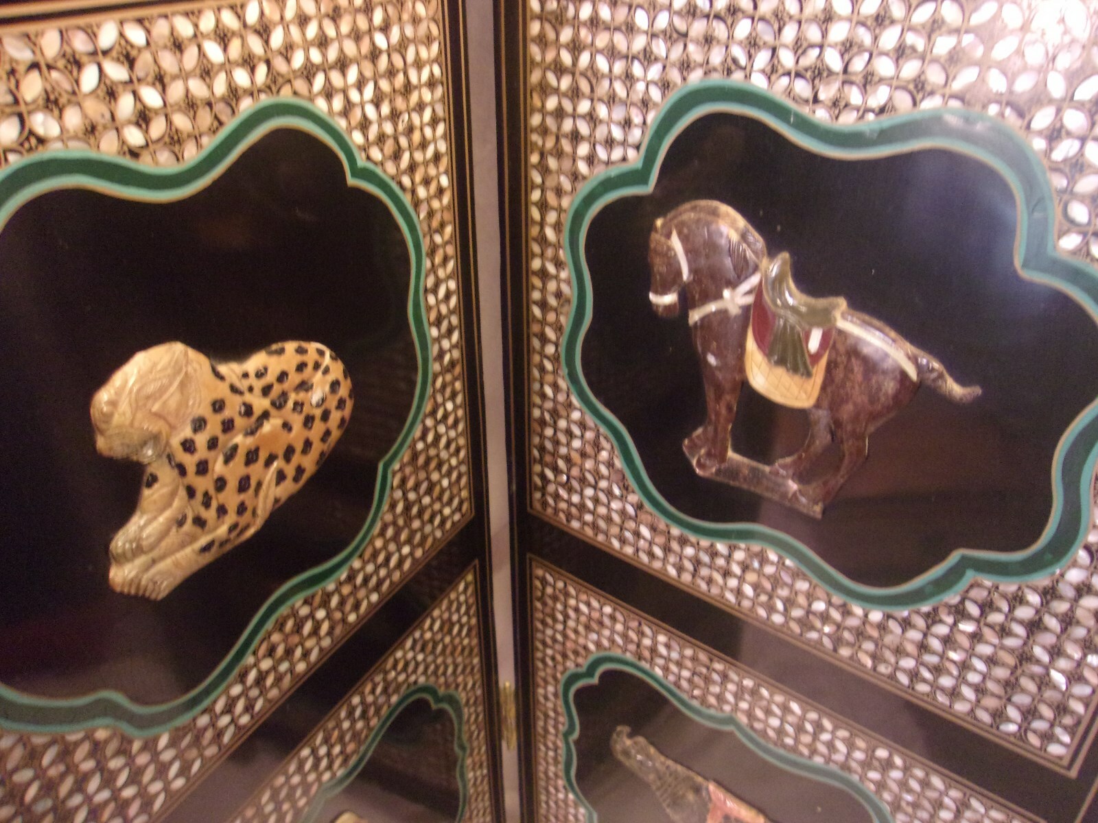 Mid century ASIAN folding room screens/divider 15x48x1