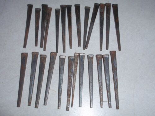25 Vintage Old Square Cut Nails,  2" to 2 1/2" long. un-used. Straight nails.