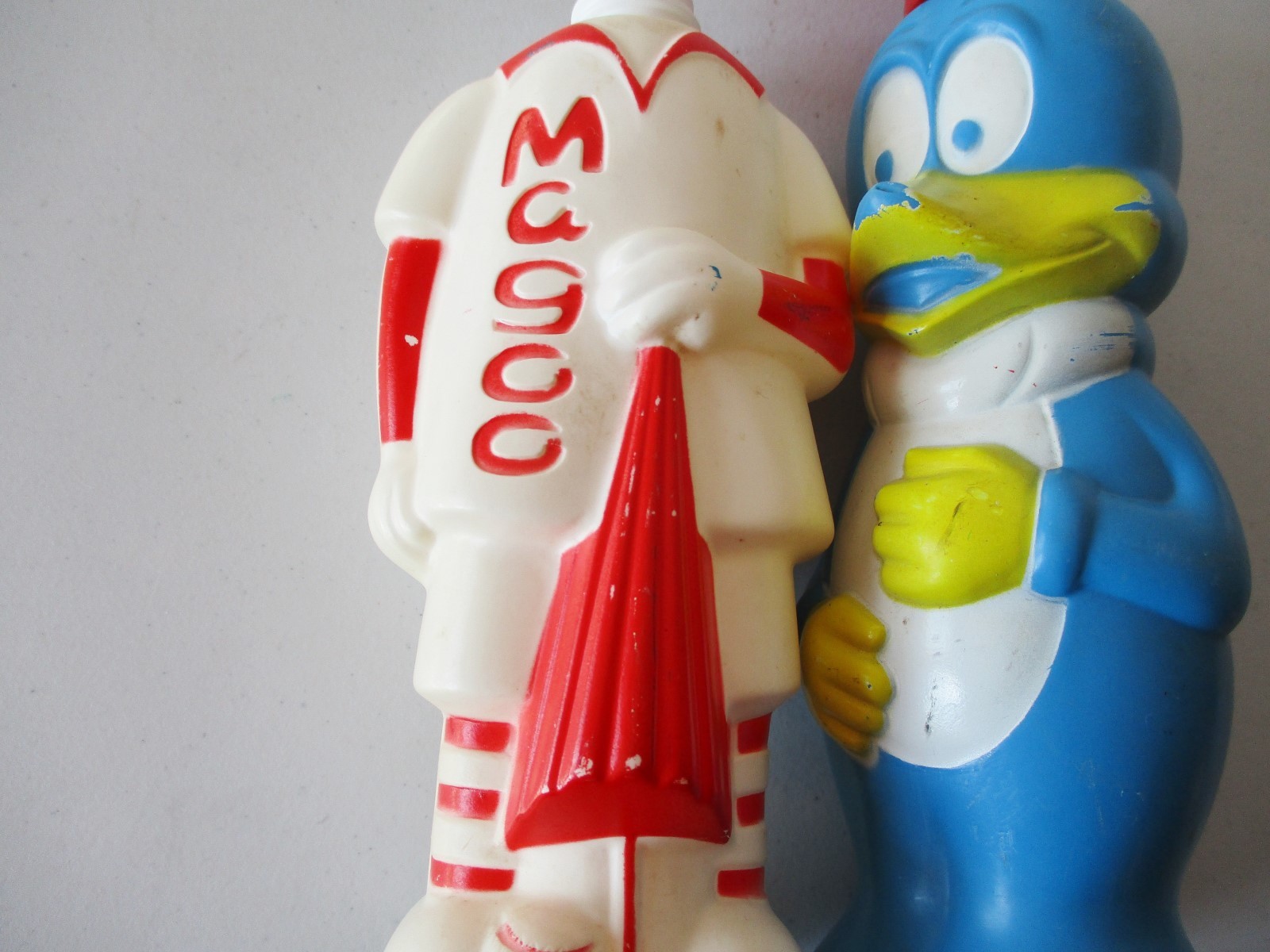 2 Vintage 1960's Soaky Bubble Bottles- Woody Woodpecker & Mr Magoo Body