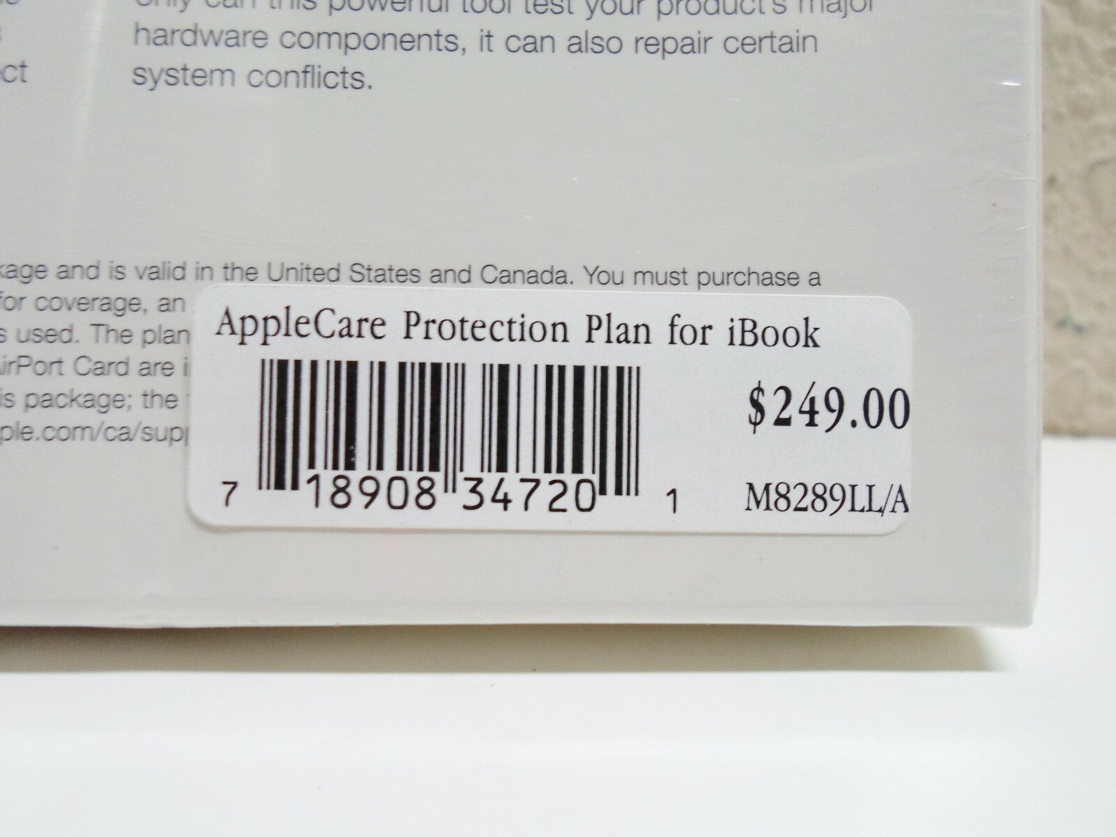 AppleCare Protection Plan for iBook M8289LL/A Sealed and Never Opened