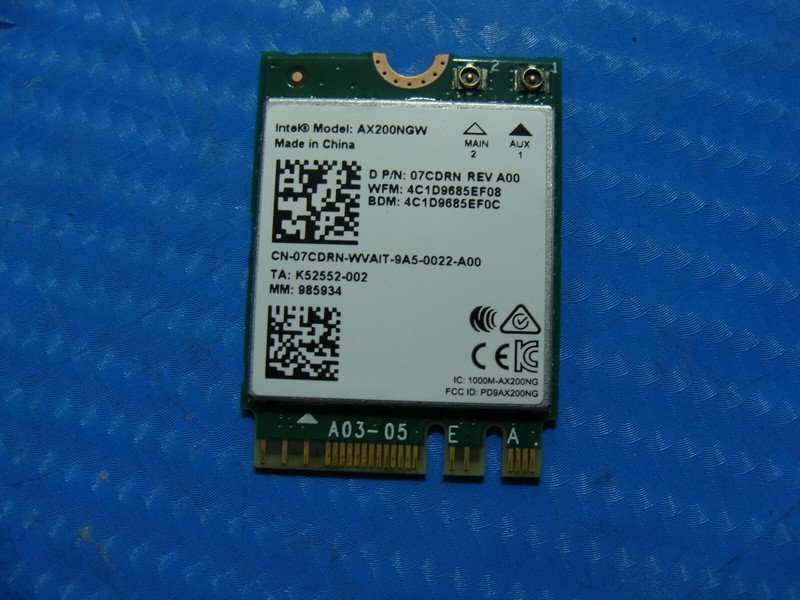 Dell Precision 15.6” 5540 Genuine Laptop Wireless WiFi Card AX200NGW 7CDRN