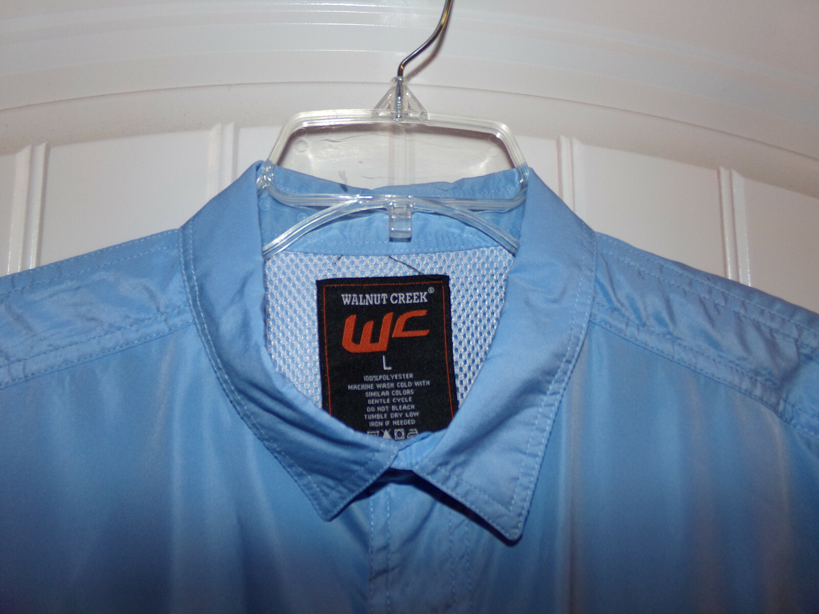 Fishing Shirt SIZE L BLUE Walnut Creek Vented Fishing Button Shirt Polyester