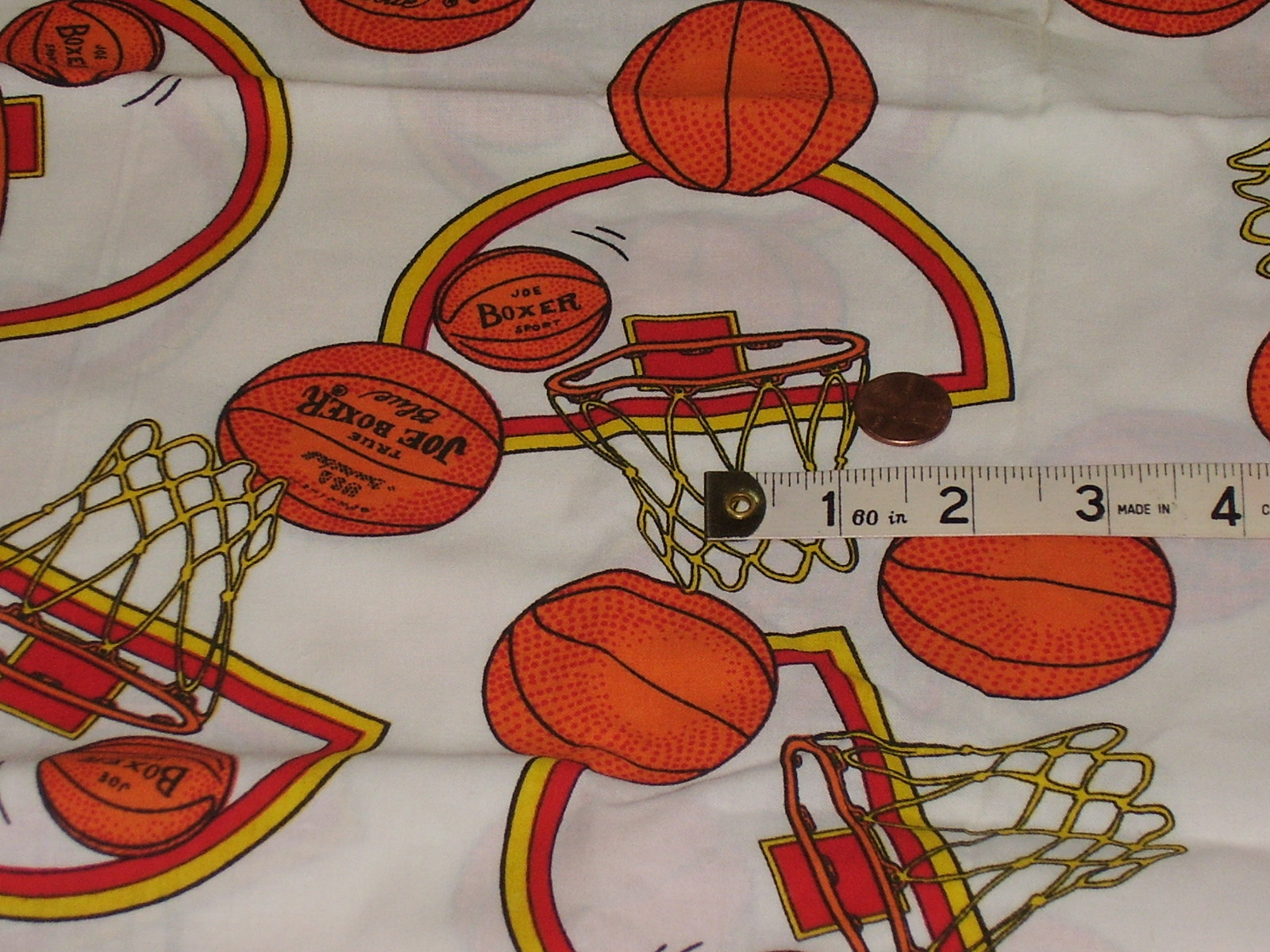 Joe Boxer Cotton Fabric - Basketballs Baskets - 50