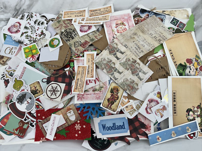 25pcs XMAS EPHEMERA LOT Paper Supplies Junk Journal Card Making Crafts READ