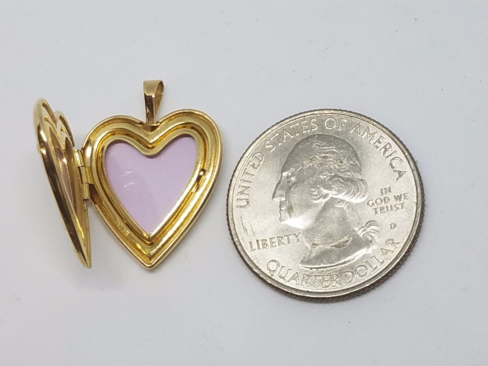 Pre-owned Handmade Gold Locket Heart Love Pendant Real Solid 14k Charm Yellow Necklace Gift Her 1" In Yellow Gold