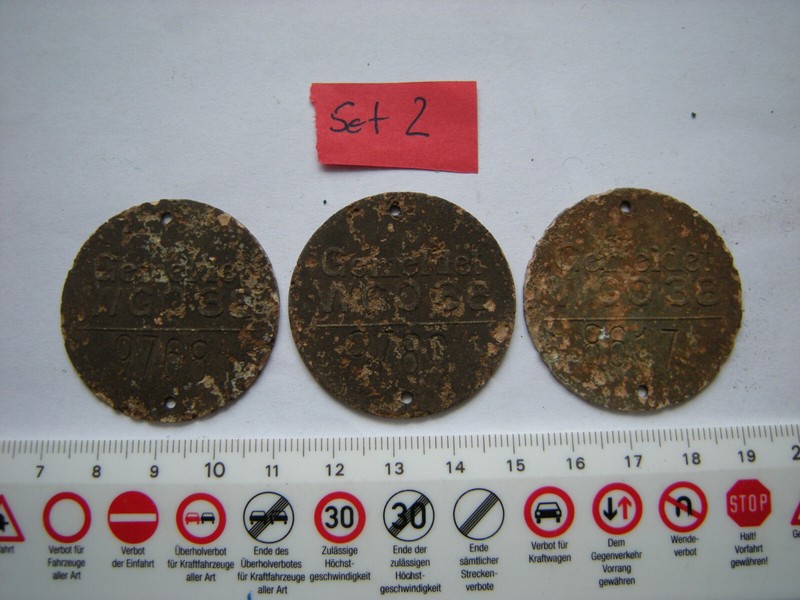 Wehrmacht 3x Erkennungsmarke Gemeldet Wgo GrÃ¤Beroffizier Grablage Ekm Ostfront