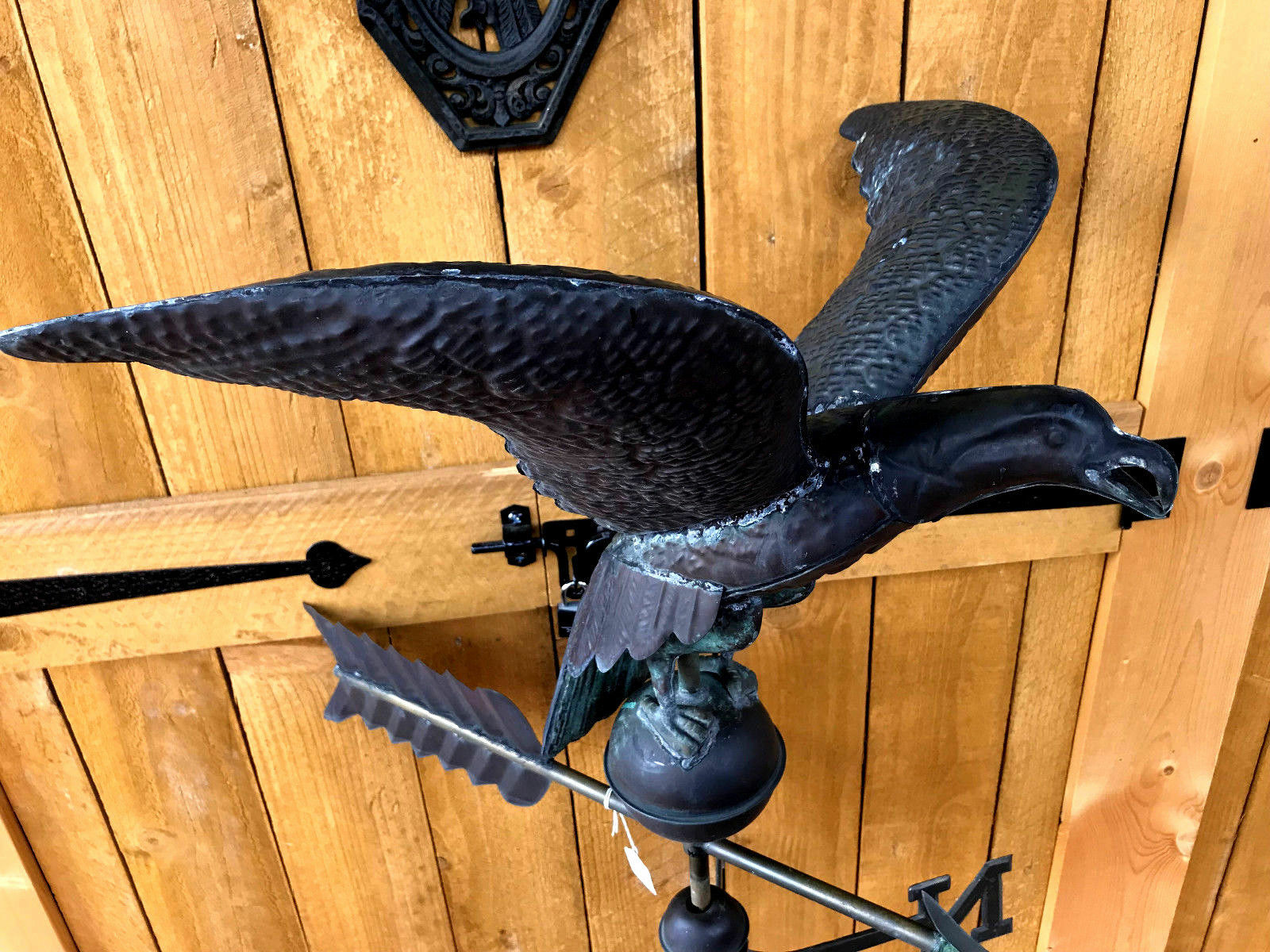 Antique Molded Copper Weathervane Eagle Vintage Hawk Weather Vane