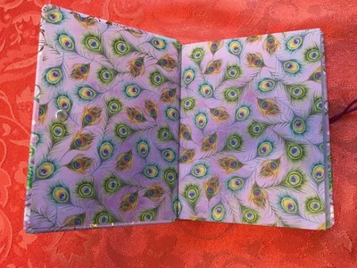 PUNCH STUDIO ROYAL PEACOCK HARDCOVER JOURNAL WITH COLOR PAGES & UNIQUE CLOSURE