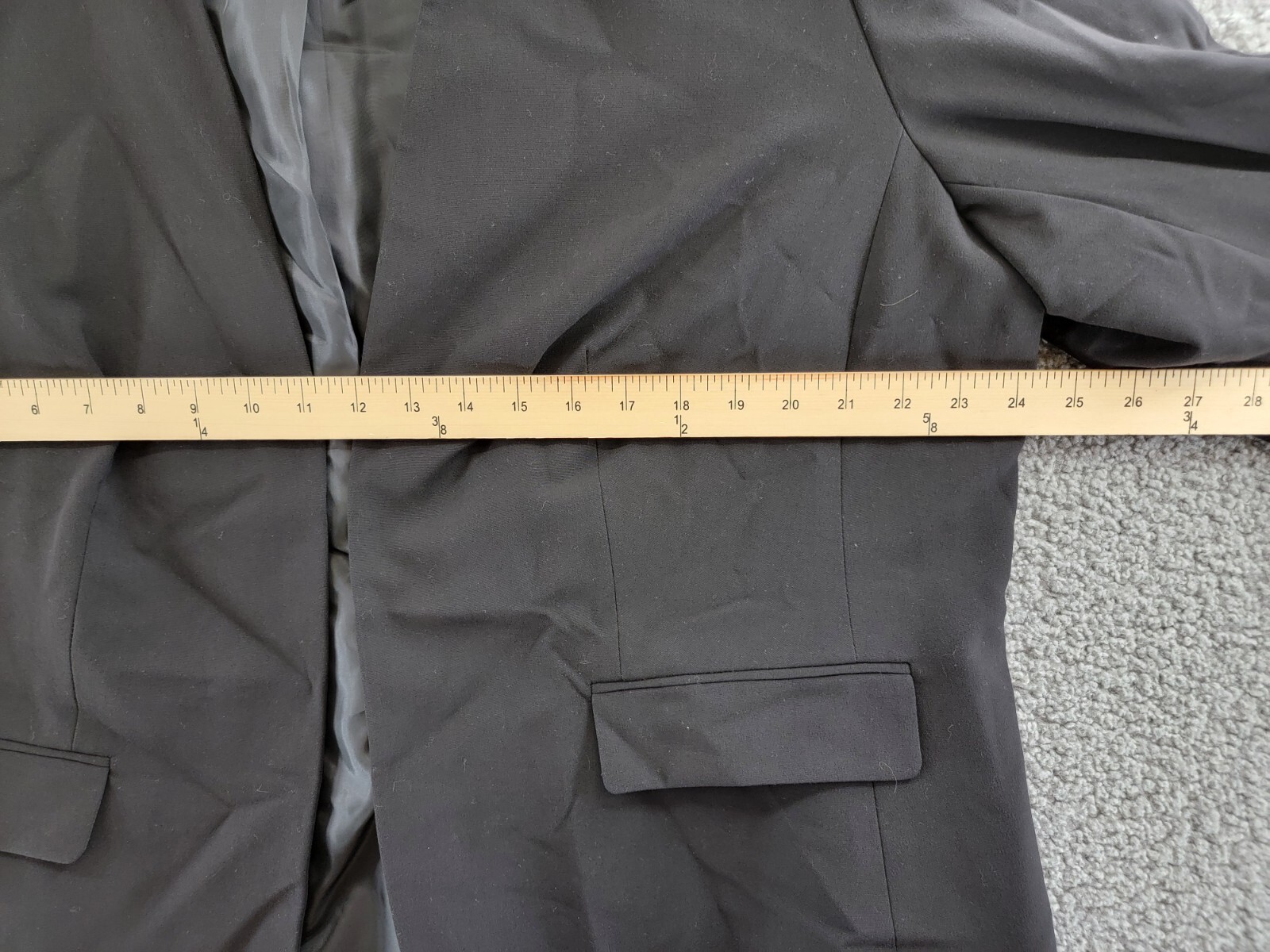 Bar III Trendy Plus Size Open-Front Blazer Women's 2X Black Flap Pockets L/S - Picture 5 of 18