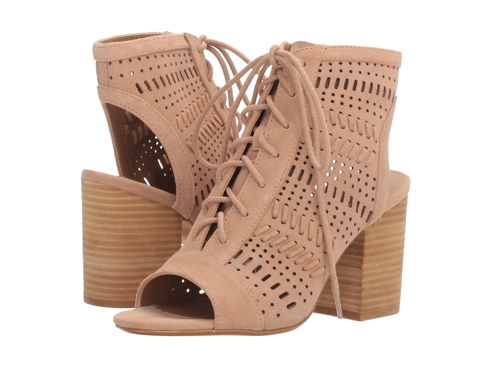 Steve Madden Womens Gavell Camel Suede Lace Up Sandals Size 8.5 M - 231821