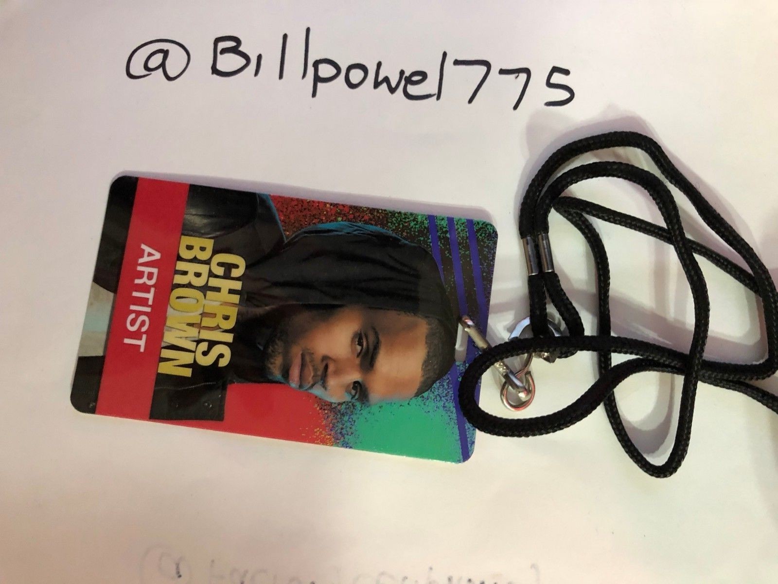 Chris Brown Stage Pass Worn By Chris Brown