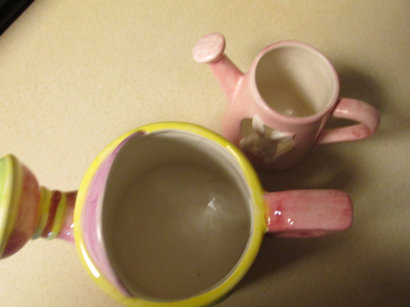 EASTER 1998 GAC CERAMIC WATERING CAN PITCHER & MICHAEL'S WATERING CAN W/BUNNY!