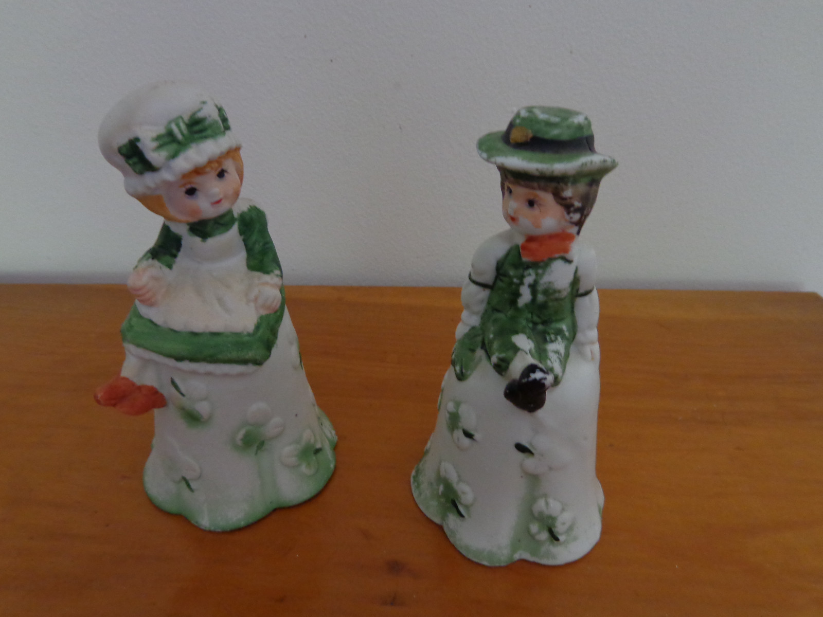 Vintage Handpainted porcelain doll bells lot of 5