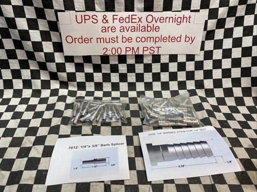 Fittings Inc 3006 1/4″ BARBED STEM (54X) & 7012 1/4″x 3/8