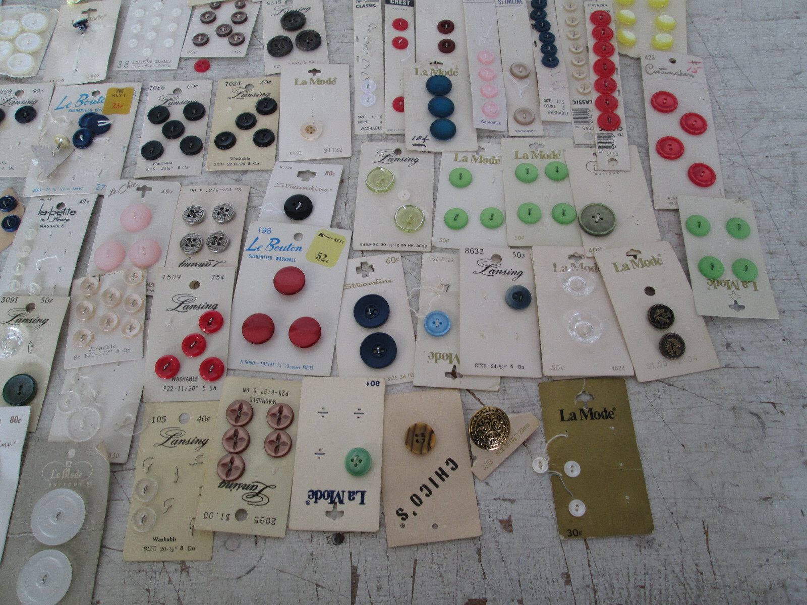 Vintage Lot of 100+ Buttons, Asst. Sizes & Colors