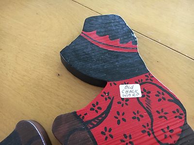 Vintage Chalkware Boy & Girl w/Bonnett Wall Hanging Plaques