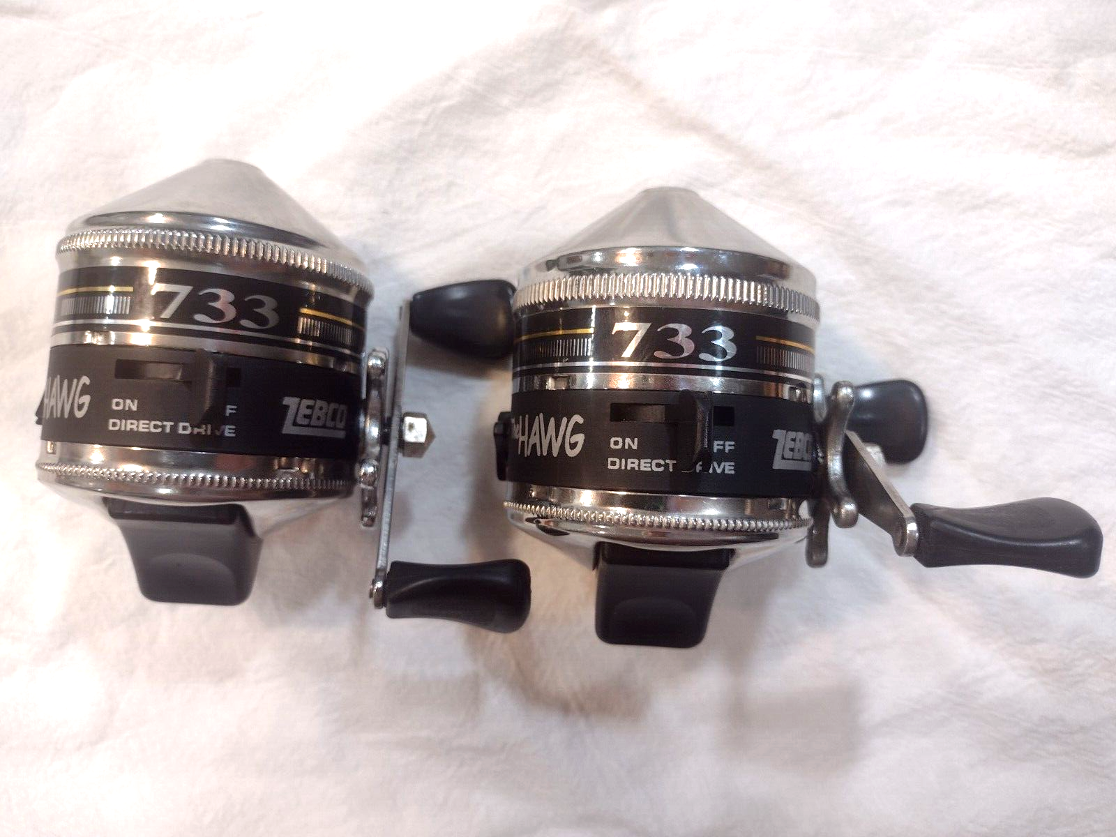 2--Vintage Zebco 733's The Hawg Direct Drive Casting Reel/Star Drag Made in USA!