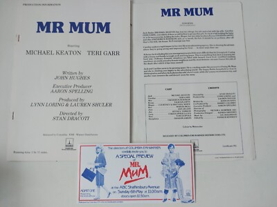 Mr Mum 1984 Special Preview Ticket & Product Information John Hughes Rare