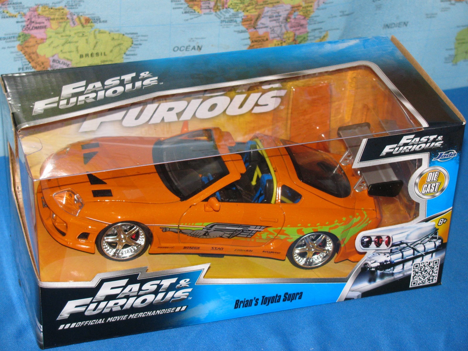 ミニカー 1:24 F&amp;F BRIAN&#39;S TOYOTA SUPRA Brian's Toyota Supra Orange with Graphics 