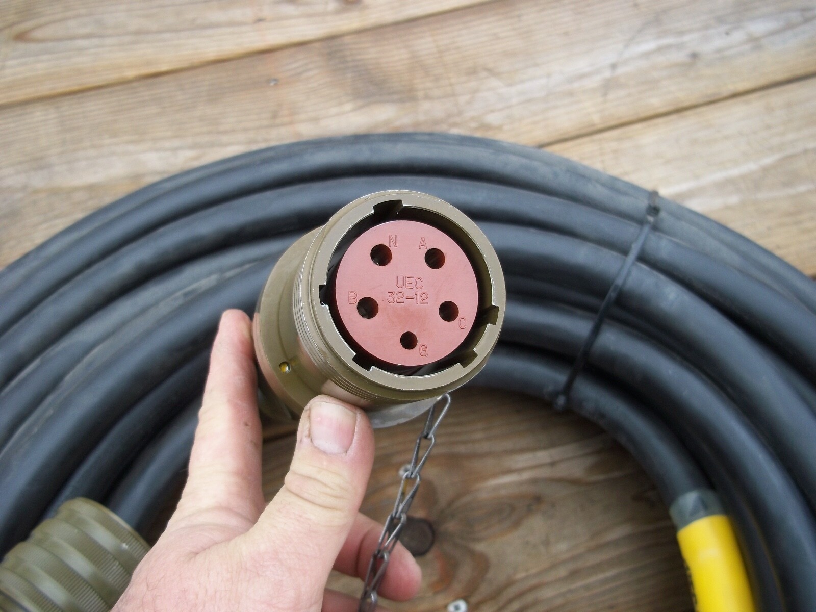 MILITARY SURPLUS  GENERATOR POWER CABLE 100 FT 60 AMP 3 PHASE 120/208 VAC  ARMY